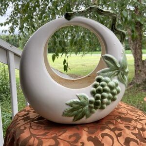 Vintage Hull Tokay USA Pottery Planter with Grape and Vine Details